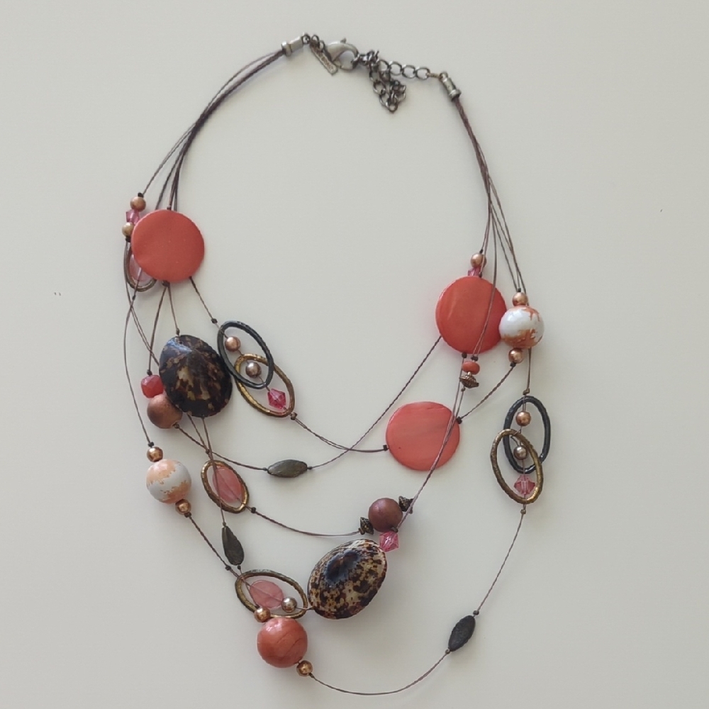 Elegant Multi-Strand Coral Necklace